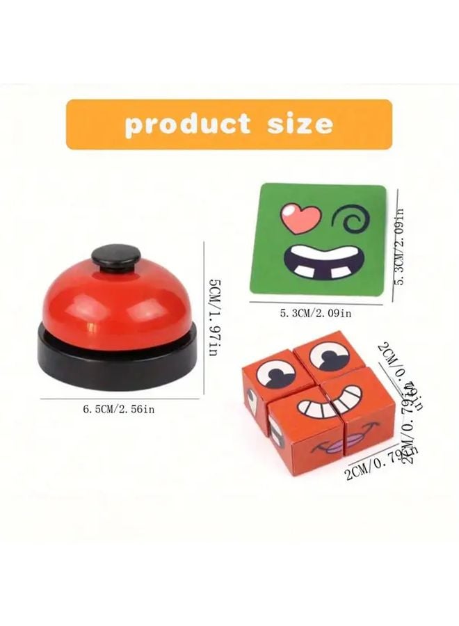 Color Box With Bell Ringing Interactive Face Expression Puzzle Educational Building Blocks Cube Game For Ages 3 Plus - Image 4